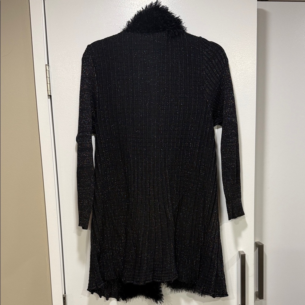 Lauren Michelle Black Fuzzy Cardigan - Picture 3 of 4